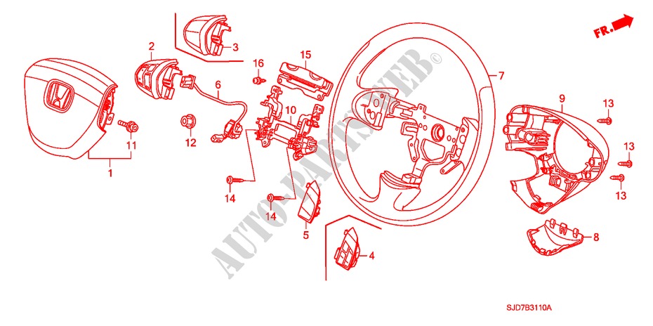 LENKRAD(SRS) für Honda FR-V 1.8 EXECUTIVE 5 Türen 5 gang automatikgetriebe 2009