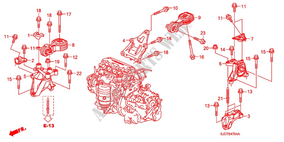 MOTORBEFESTIGUNGEN(1.8L) (AT) für Honda FR-V 1.8 SE 5 Türen 5 gang automatikgetriebe 2007