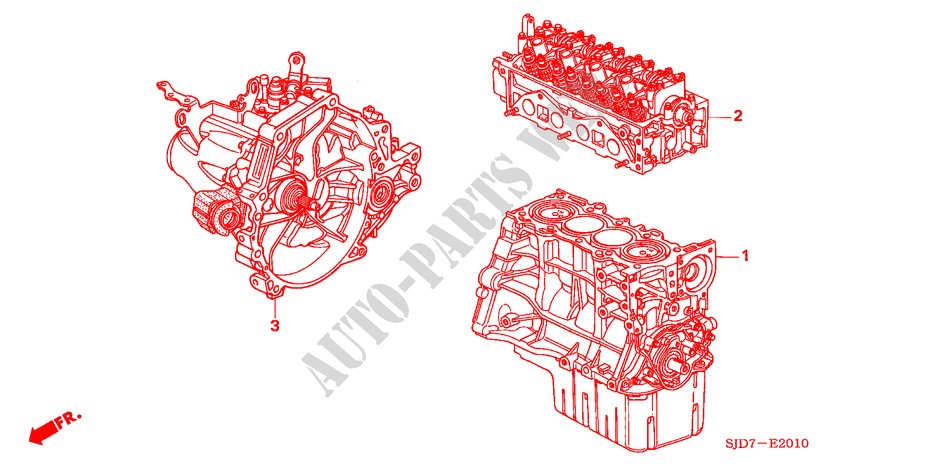 MOTOREINHEIT/GETRIEBE KOMPL.(1.7L) für Honda FR-V 1.7 COMFORT 5 Türen 5 gang-Schaltgetriebe 2006