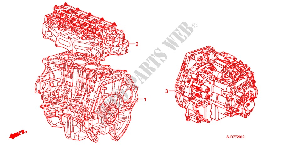 MOTOREINHEIT/GETRIEBE KOMPL.(1.8L) für Honda FR-V 1.8 COMFORT 5 Türen 6 gang-Schaltgetriebe 2009