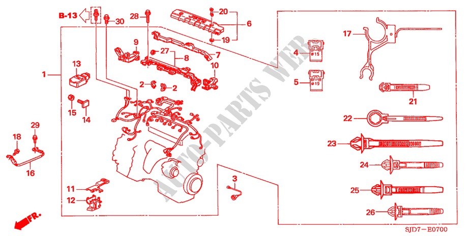 MOTORKABELBAUM (1.7L)(LH) für Honda FR-V 1.7 COMFORT 5 Türen 5 gang-Schaltgetriebe 2006