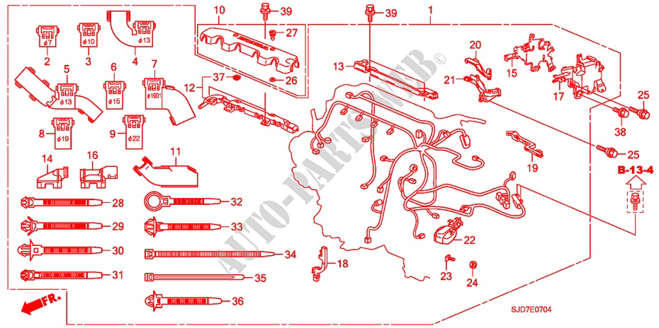MOTORKABELBAUM (1.8L) für Honda FR-V 1.8 ES 5 Türen 5 gang automatikgetriebe 2008