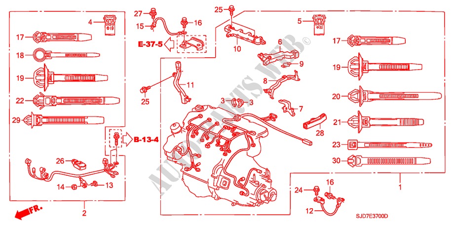 MOTORKABELBAUM(LH) (DIESEL) für Honda FR-V 2.2 EXECUTIVE 5 Türen 6 gang-Schaltgetriebe 2009