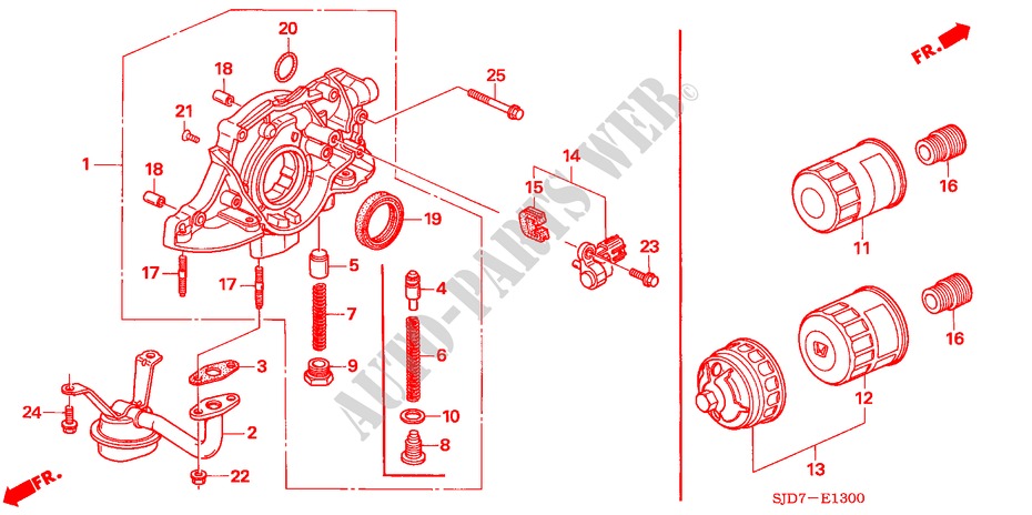 OELPUMPE/OELSIEB (1.7L) für Honda FR-V 1.7 SE 5 Türen 5 gang-Schaltgetriebe 2006