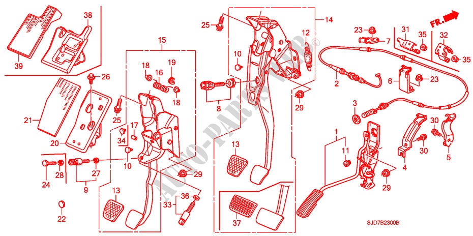 PEDAL(LH) für Honda FR-V 1.8 COMFORT 5 Türen 6 gang-Schaltgetriebe 2009