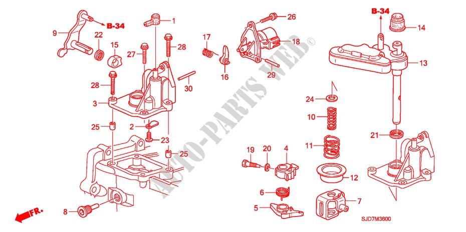 SCHALTARM/SCHALTHEBEL (1.8L) für Honda FR-V 1.8 COMFORT 5 Türen 6 gang-Schaltgetriebe 2009