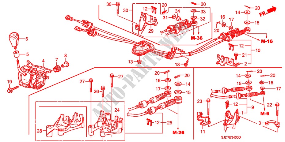 SCHALTHEBEL für Honda FR-V 1.8 COMFORT 5 Türen 6 gang-Schaltgetriebe 2009