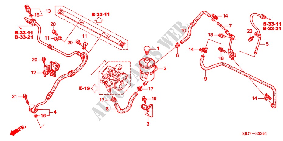 SERVOLENKLEITUNGEN(1.7L) (RH) für Honda FR-V 1.7 SE 5 Türen 5 gang-Schaltgetriebe 2006