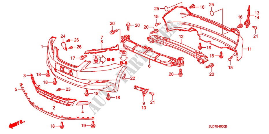STOSSFAENGER für Honda FR-V 1.8 COMFORT 5 Türen 6 gang-Schaltgetriebe 2009