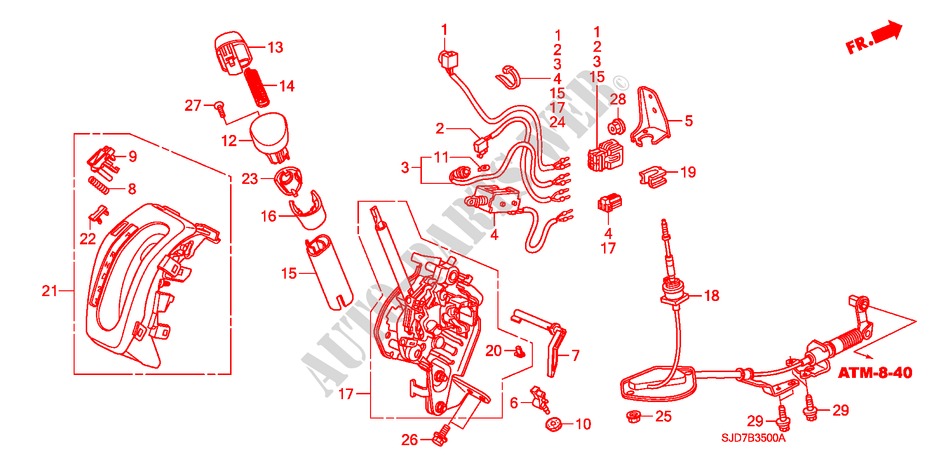 WAHLHEBEL(LH) für Honda FR-V 1.8 EXECUTIVE 5 Türen 5 gang automatikgetriebe 2009