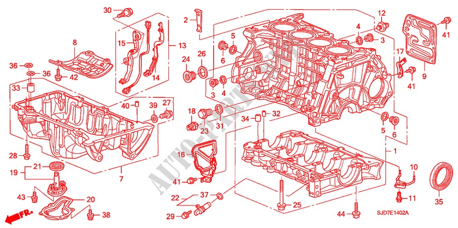 ZYLINDERBLOCK/OELWANNE (1.8L) für Honda FR-V SE-S 5 Türen 6 gang-Schaltgetriebe 2007