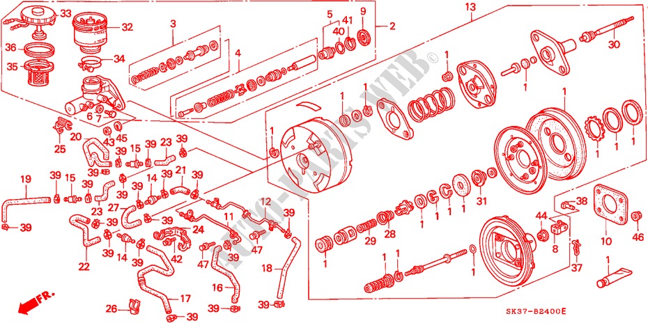 HAUPTBREMSZYLINDER/ MASTER POWER für Honda CONCERTO 1.6I-16 5 Türen 5 gang-Schaltgetriebe 1990