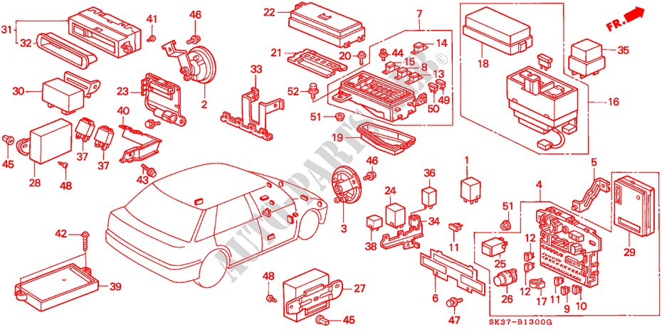 SICHERUNGSKASTEN/RELAIS für Honda CONCERTO GL 5 Türen 5 gang-Schaltgetriebe 1990