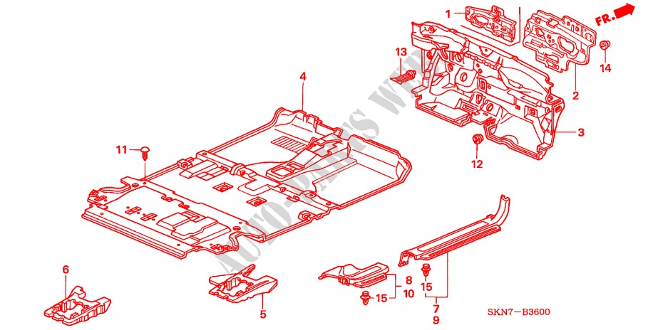 BODENMATTE für Honda CR-V DIESEL ES 5 Türen 6 gang-Schaltgetriebe 2006
