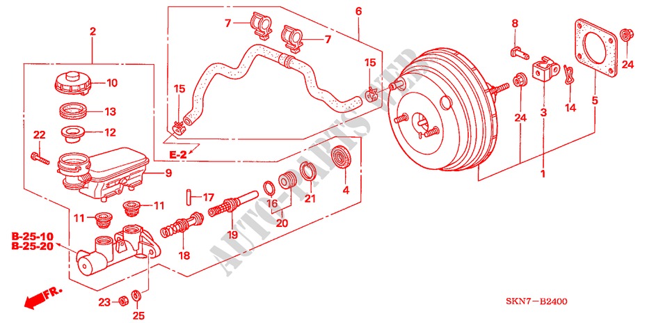 HAUPTBREMSZYLINDER/ MASTER POWER(LH) für Honda CR-V DIESEL ES 5 Türen 6 gang-Schaltgetriebe 2006