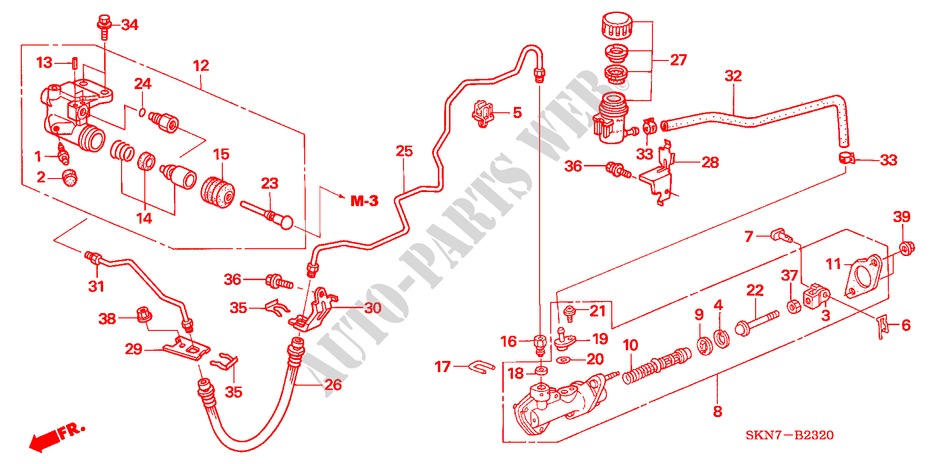 HAUPTKUPPLUNGSZYLINDER (LH) für Honda CR-V DIESEL ES 5 Türen 6 gang-Schaltgetriebe 2006