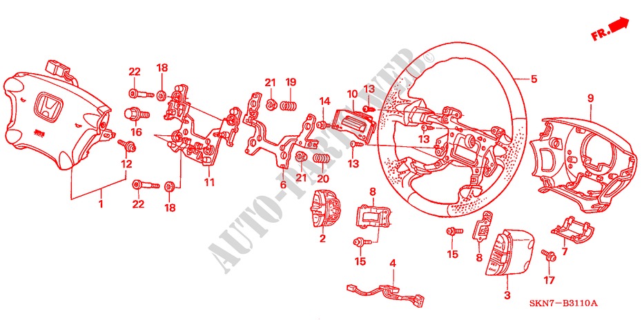 LENKRAD(SRS) für Honda CR-V DIESEL ES 5 Türen 6 gang-Schaltgetriebe 2006