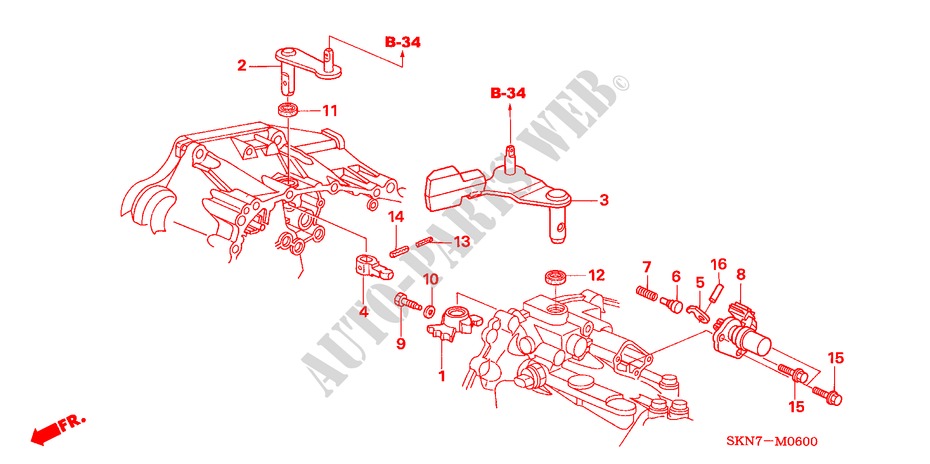 SCHALTARM/SCHALTHEBEL für Honda CR-V DIESEL ES 5 Türen 6 gang-Schaltgetriebe 2006