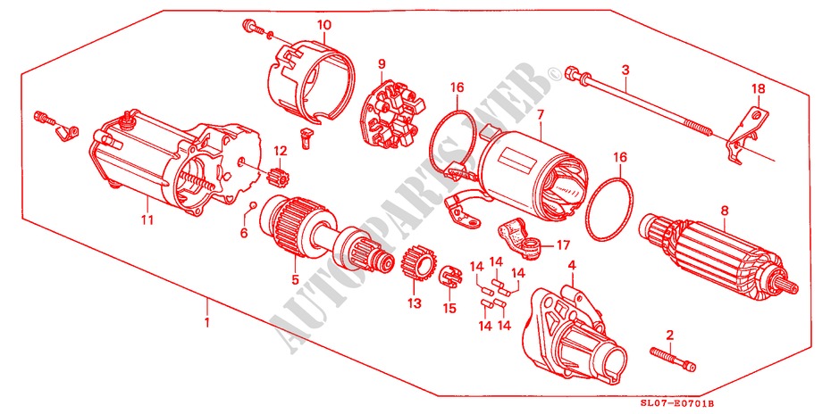 ANLASSER(DENSO) für Honda NSX NSX 2 Türen 5 gang-Schaltgetriebe 1991