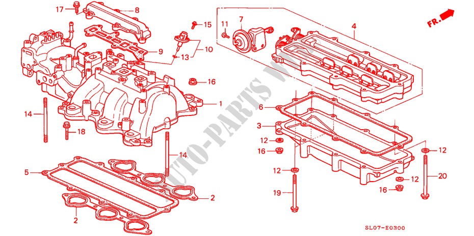 ANSAUGKRUEMMER für Honda NSX NSX 2 Türen 5 gang-Schaltgetriebe 1991