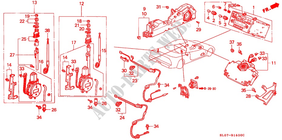 AUTORADIO/ANTENNE/ LAUTSPRECHER für Honda NSX NSX 2 Türen 4 gang automatikgetriebe 1991