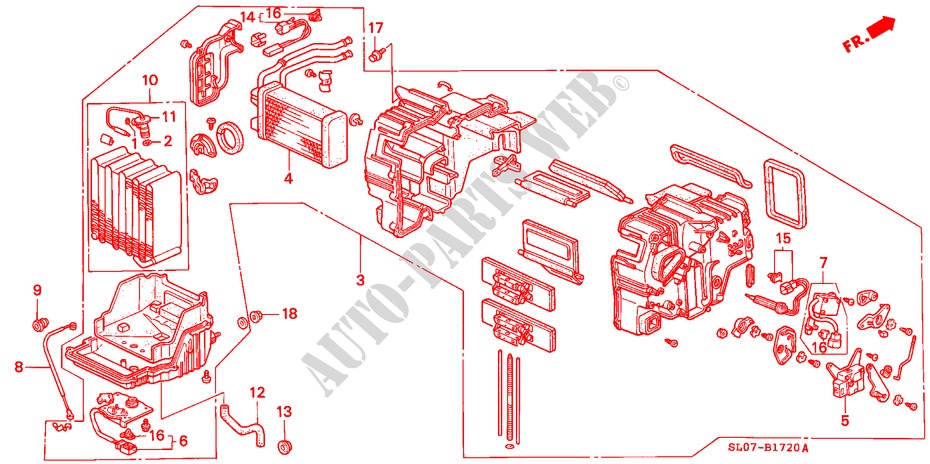 HEIZUNGSEINHEIT für Honda NSX NSX 2 Türen 5 gang-Schaltgetriebe 1991
