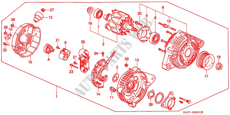 LICHTMASCHINE(DENSO) für Honda NSX NSX 2 Türen 5 gang-Schaltgetriebe 1991