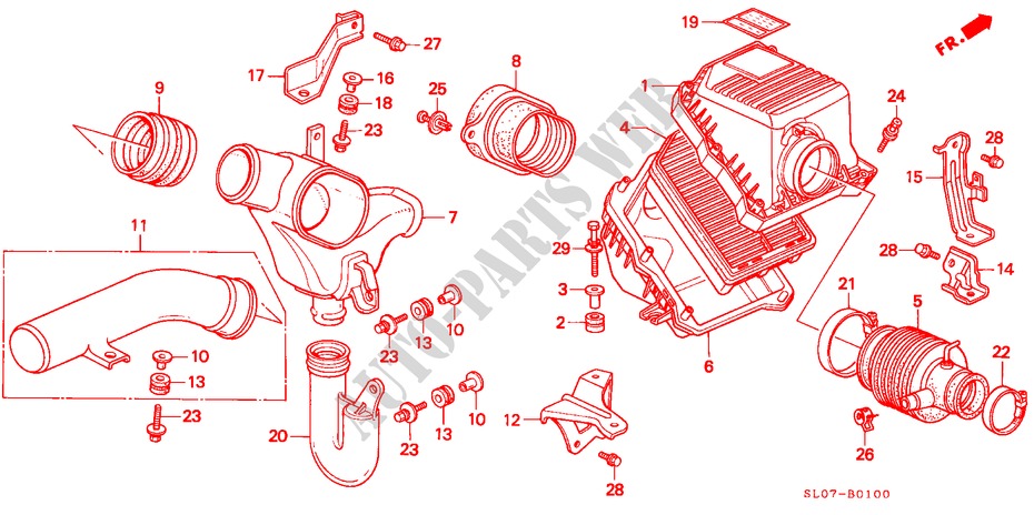 LUFTFILTER für Honda NSX NSX 2 Türen 5 gang-Schaltgetriebe 1991