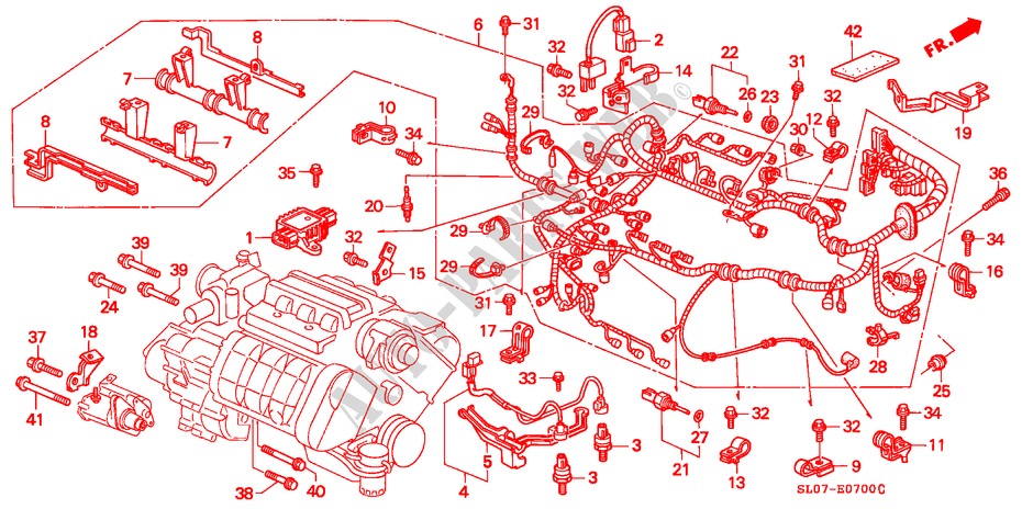 MOTORKABELBAUM/KLAMMER für Honda NSX NSX 2 Türen 4 gang automatikgetriebe 1991