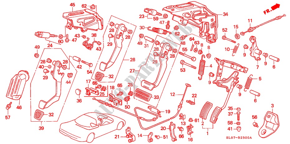 PEDAL(LH) für Honda NSX NSX 2 Türen 5 gang-Schaltgetriebe 1991