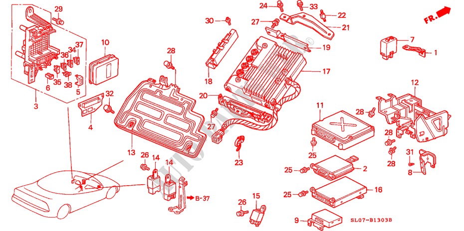 STEUERGERAT(ABS,EPS) (RH) für Honda NSX NSX 2 Türen 4 gang automatikgetriebe 1991