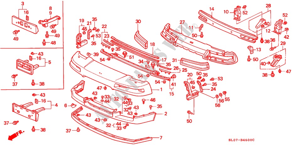 VORDERE STOSSFAENGER für Honda NSX NSX 2 Türen 5 gang-Schaltgetriebe 1991