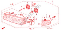SCHEINWERFER für Honda ACCORD COUPE 2.0I 2 Türen 4 gang automatikgetriebe 1992