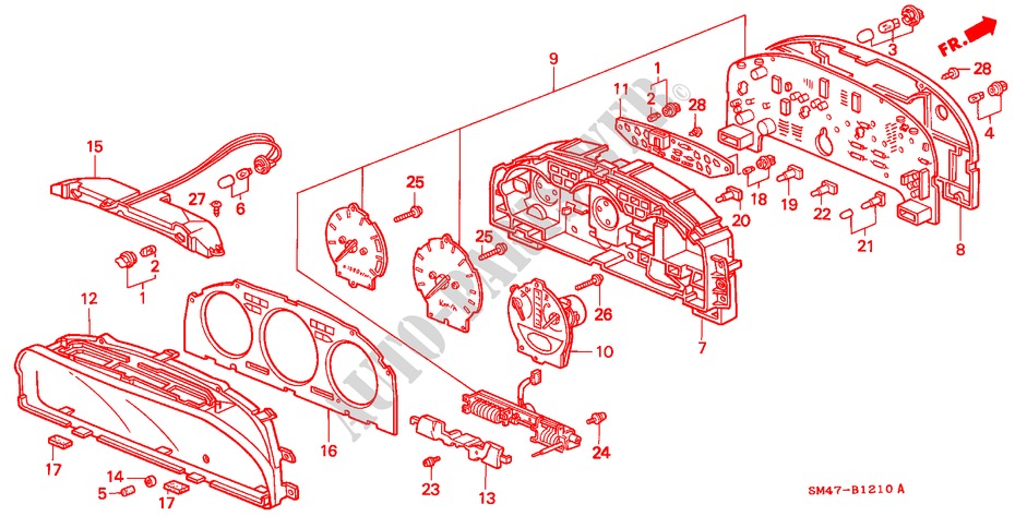 DREHZAHLMESSERKOMPONENTE (NS) für Honda ACCORD EX 4 Türen 5 gang-Schaltgetriebe 1990