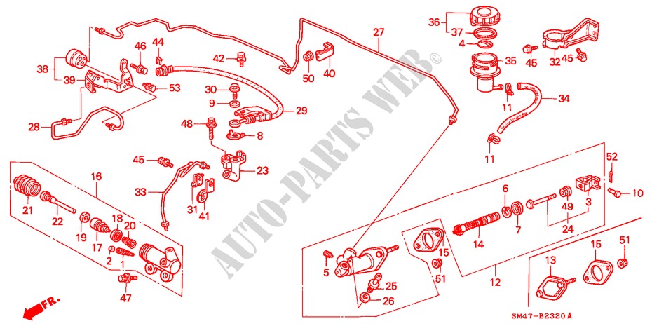 HAUPTKUPPLUNGSZYLINDER (LH) für Honda ACCORD 2.0 4 Türen 5 gang-Schaltgetriebe 1991