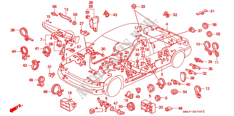 KABELBAUM für Honda ACCORD 2.0 4 Türen 5 gang-Schaltgetriebe 1991