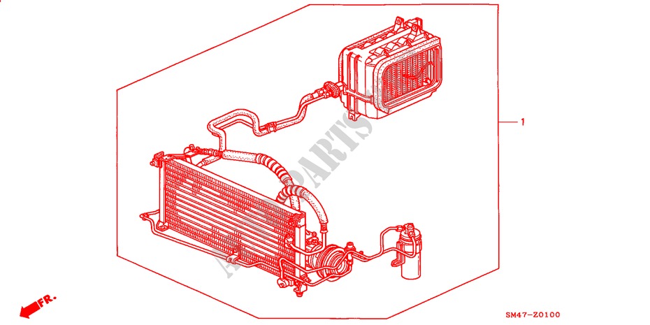 KLIMAANLAGE (SATZ) für Honda ACCORD 2.0I 4 Türen 4 gang automatikgetriebe 1990