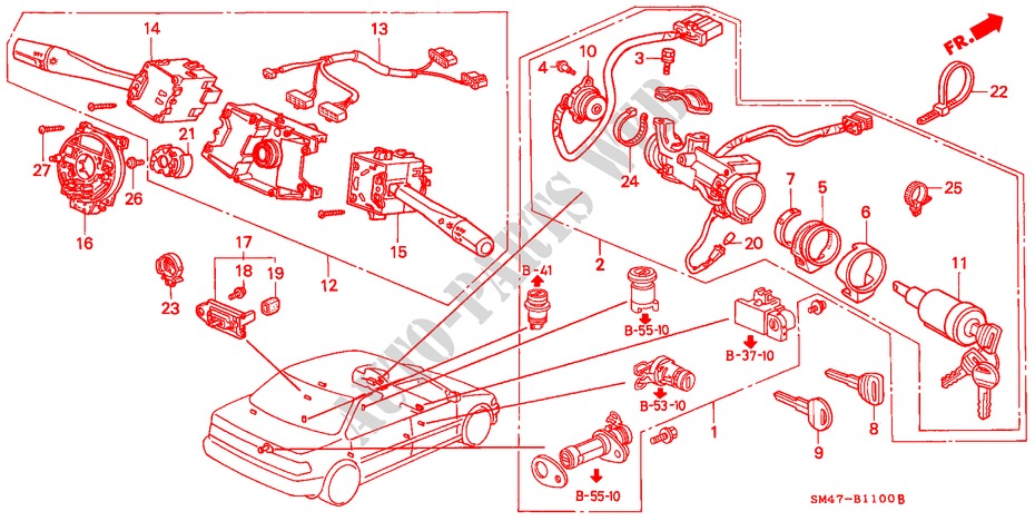KOMBISCHALTER für Honda ACCORD 2.0 4 Türen 5 gang-Schaltgetriebe 1990
