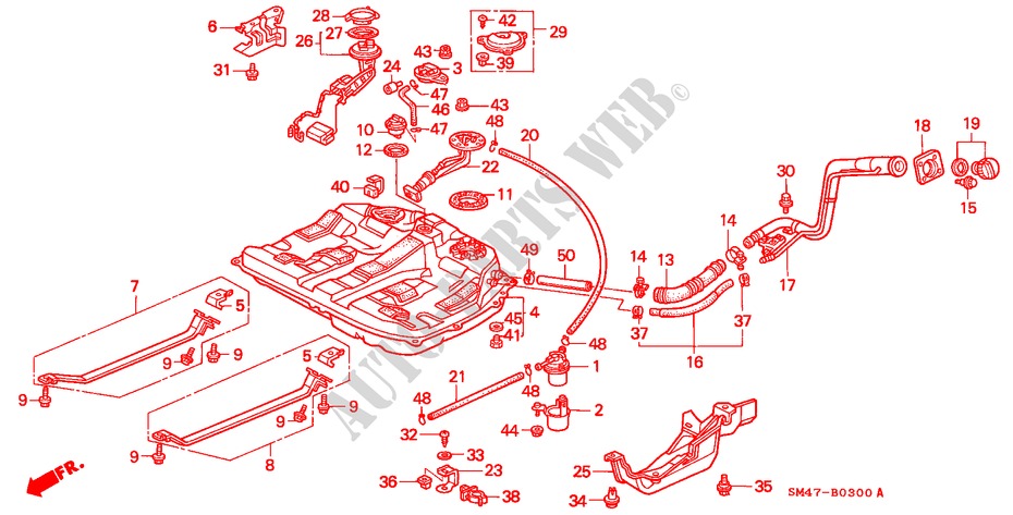 KRAFTSTOFFTANK(VERGASER)(1) für Honda ACCORD 2.0 4 Türen 5 gang-Schaltgetriebe 1990