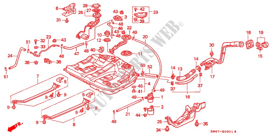 KRAFTSTOFFTANK(VERGASER)(2) für Honda ACCORD 2.0 4 Türen 5 gang-Schaltgetriebe 1990