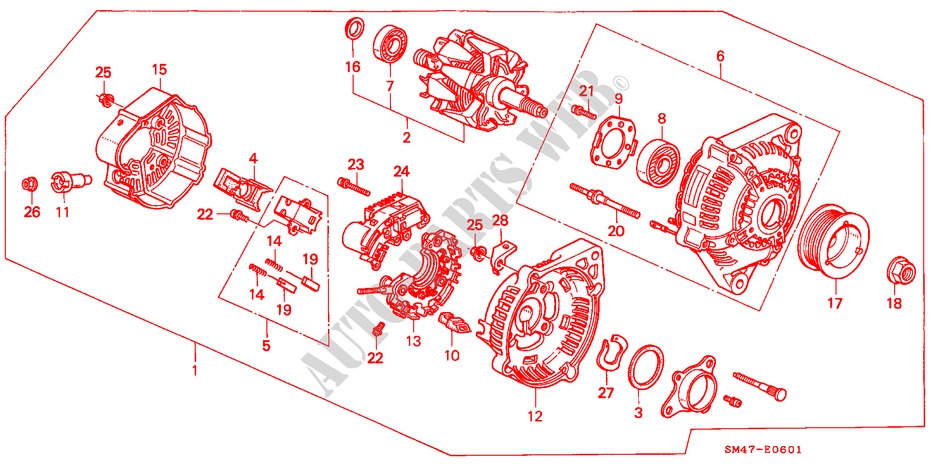 LICHTMASCHINE(DENSO) für Honda ACCORD DX 4 Türen 4 gang automatikgetriebe 1990