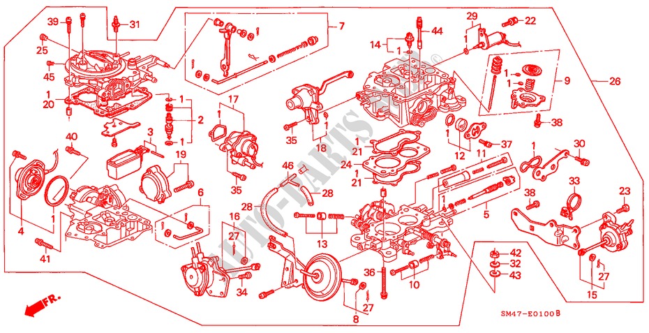 VERGASER für Honda ACCORD 2.0 4 Türen 5 gang-Schaltgetriebe 1991
