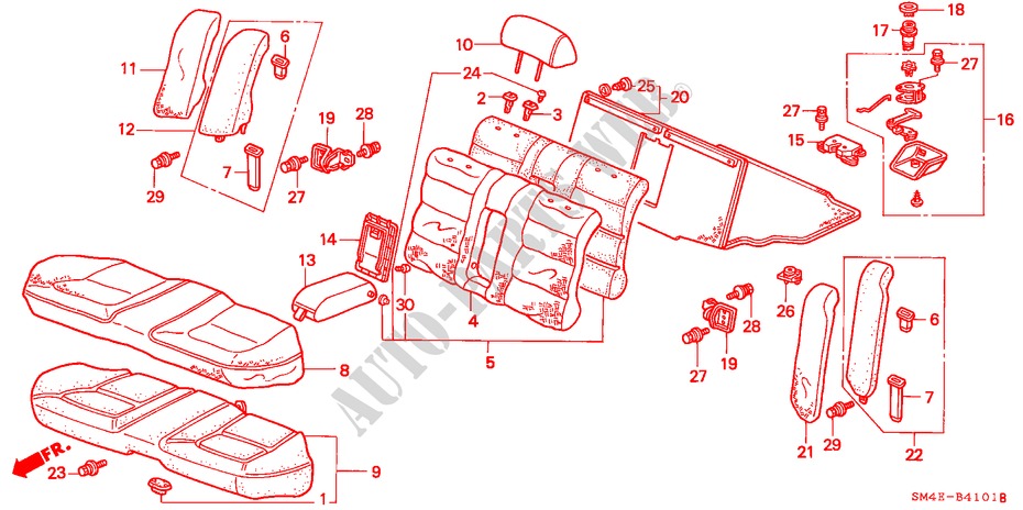 RUECKSITZ(2) für Honda ACCORD 2.0I 4 Türen 4 gang automatikgetriebe 1992