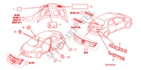 EMBLEME/WARNETIKETTEN für Honda CIVIC 2.2 SPORT 5 Türen 6 gang-Schaltgetriebe 2006