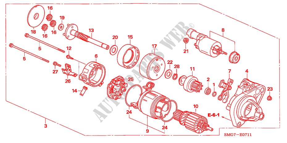ANLASSER(DENSO) (1.8L) für Honda CIVIC 1.8 SPORT 5 Türen 6 gang-Schaltgetriebe 2006