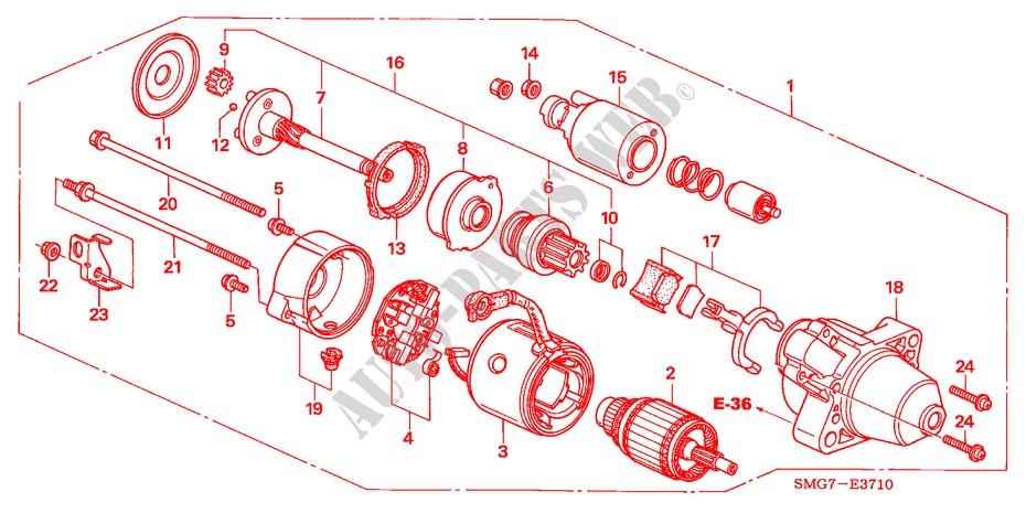 ANLASSER (MITSUBISHI) (DIESEL) für Honda CIVIC 2.2 SE 5 Türen 6 gang-Schaltgetriebe 2006