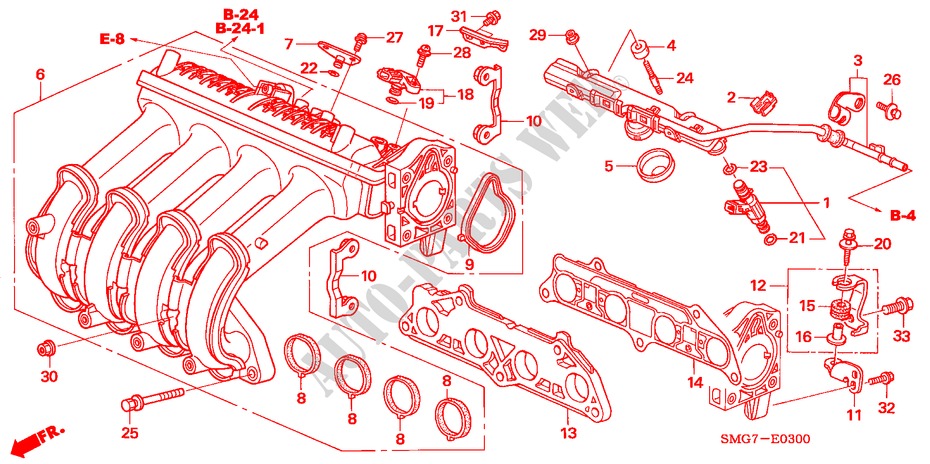 ANSAUGKRUEMMER(1.4L) für Honda CIVIC 1.4 COMFORT 5 Türen 6 gang-Schaltgetriebe 2007