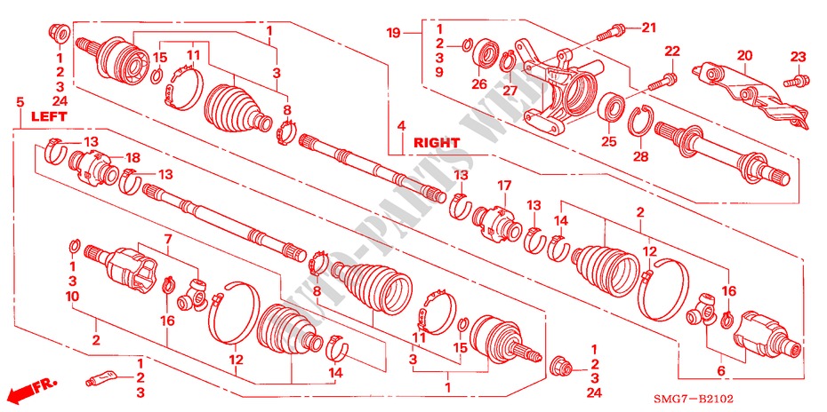 ANTRIEBSWELLE, VORNE/ HALBWELLE(DIESEL) für Honda CIVIC 2.2 SE 5 Türen 6 gang-Schaltgetriebe 2006