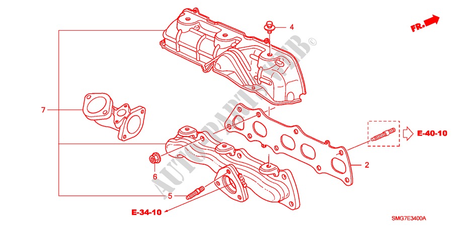 AUSPUFFKRUEMMER(DIESEL) für Honda CIVIC 2.2 SPORT 5 Türen 6 gang-Schaltgetriebe 2006