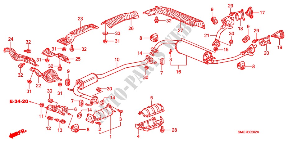 AUSPUFFROHR/SCHALLDAEMPFER (DIESEL)(1) für Honda CIVIC 2.2 SE 5 Türen 6 gang-Schaltgetriebe 2006